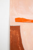 Himalayan pink salt, orange, rust hand painted brush stroke detail